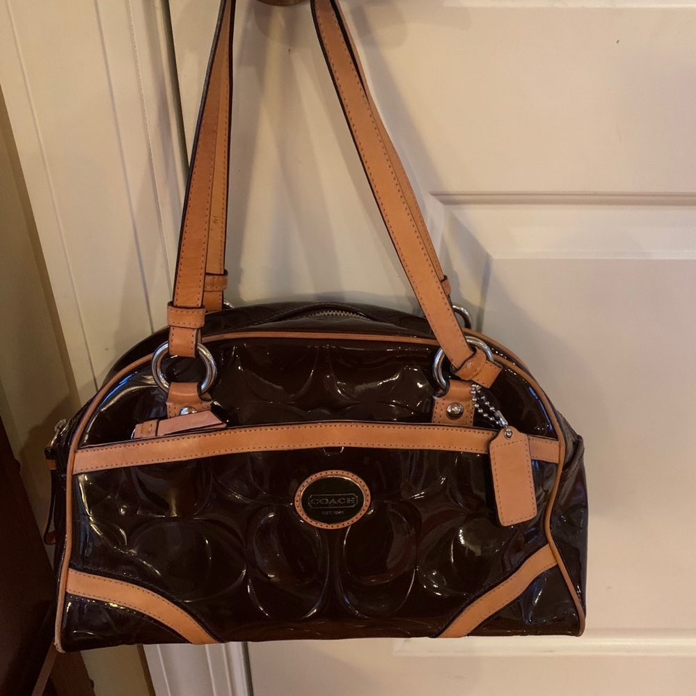 Coach paten leather purse